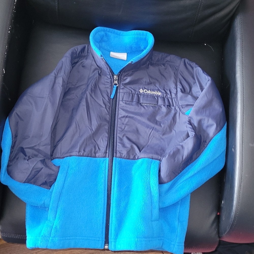 Columbia Blue and Navy Kids' Puffer-Fleece Jacket